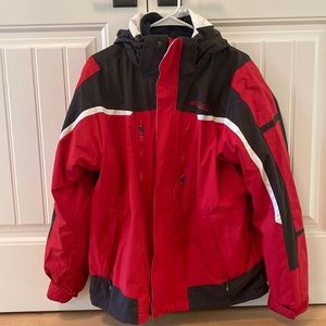 Columbia 2-in-1 ski jacket with removable fleece layer.